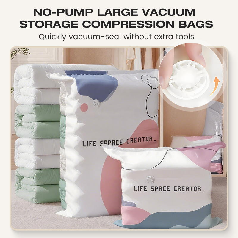🥳BUY 2 GET 1 FREE!!💞100K+ SOLD!🧳💨 No‑Pump Vacuum Storage Bags – Yacpels